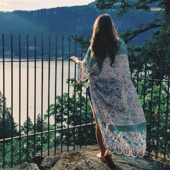 SALE! New BOHO Paisley Kimono Cover up Duster - Picture 5 of 16